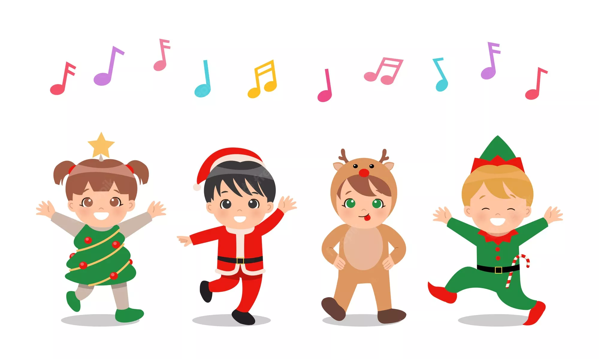 ninos lindos trajes navidad cantando bailando juntos 185694 266